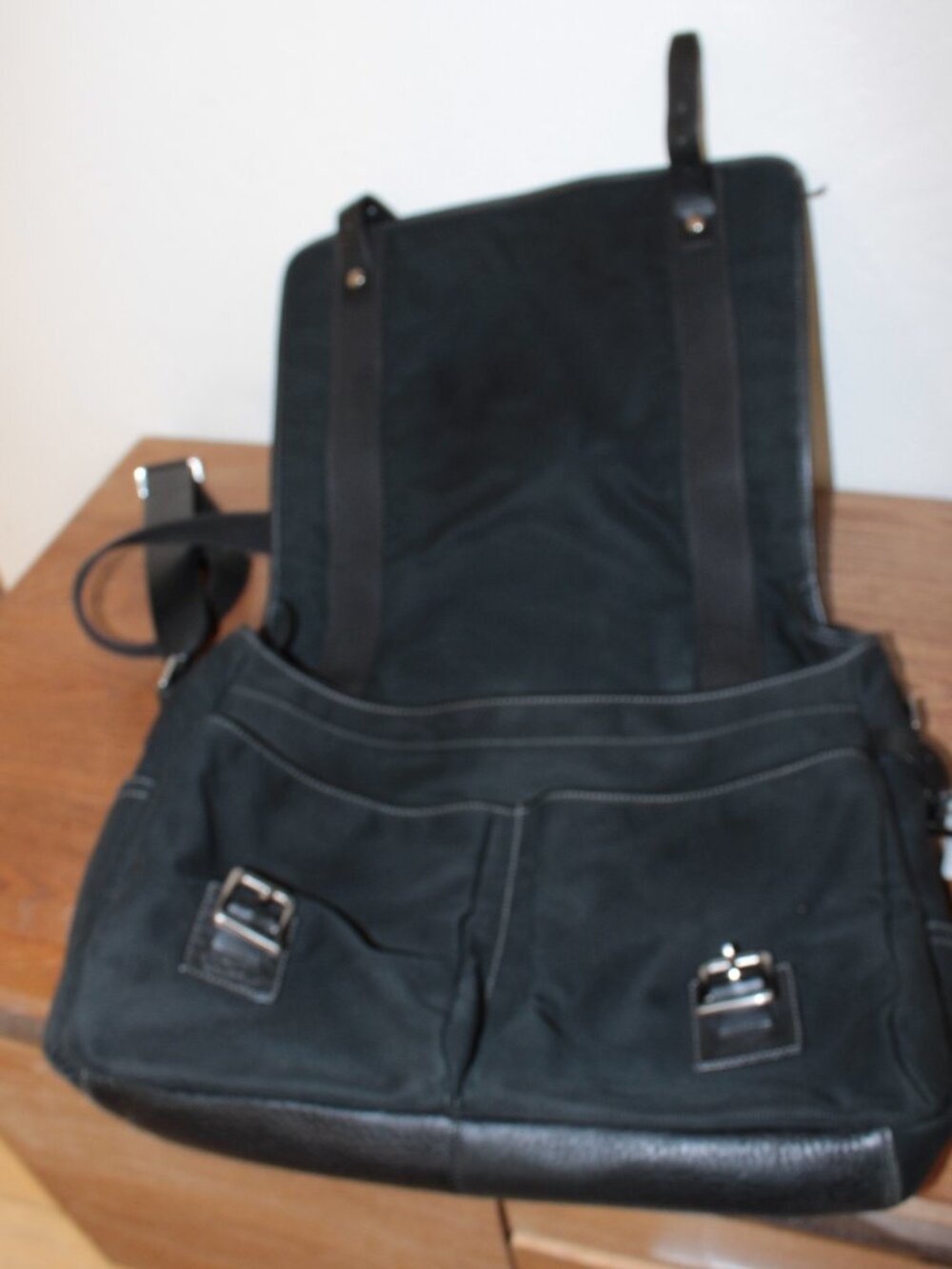 Coach Black Canvas & Leather Briefcase Messenger Bag
